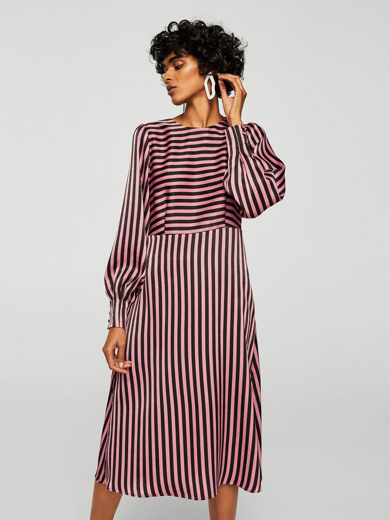 Pink and Black Midi Dress
